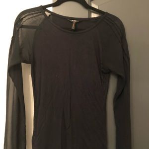 Cute black top with sheer sleeves